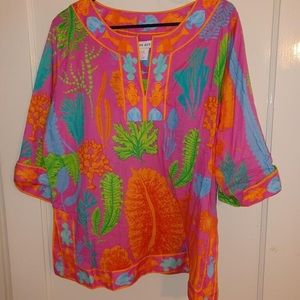 Gretchen Scott Sea Sway Cotton Tunic BNWOT XL